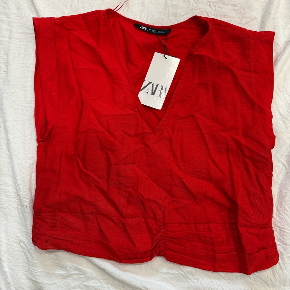 Zara Vivid Red Blouse